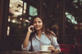 asian woman in coffee shop
